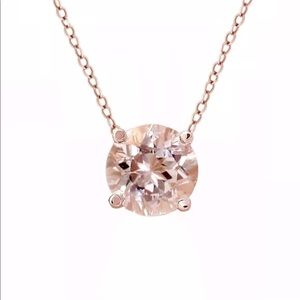 1 ct Genuine Morganite in 14k Rose Gold Necklace